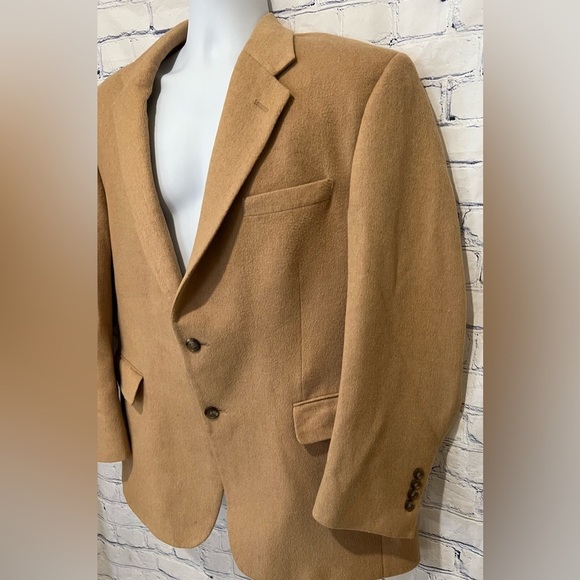 Jos A. Banks 100% Camel Hair Tan Blazer Sports Jacket Size 44R - Picture 2 of 10